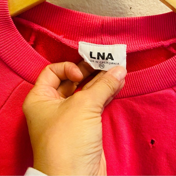 LNA RARE Pink Highway Distressed Sweatshirt XS - Picture 6 of 7